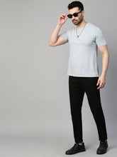 Genips Men's Black Cotton Stretch Caribbean Slim Fit Solid Trousers